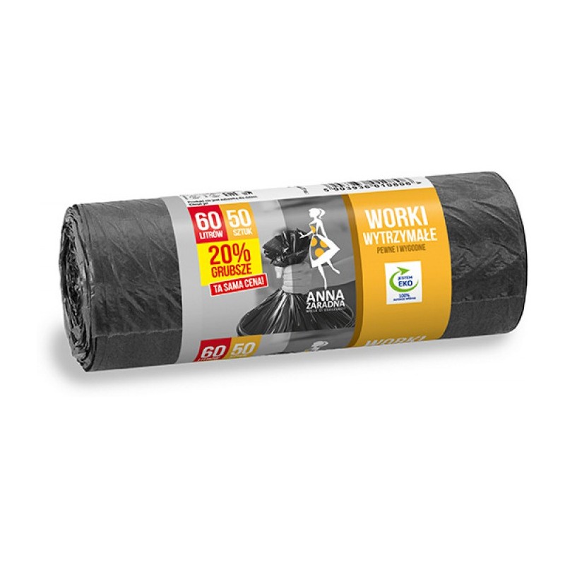 Worki Na Śmieci 60L Hdpe Czarne (50)