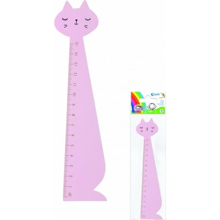 Linijka Drewniana Fiorello 15Cm Kot Rózowy