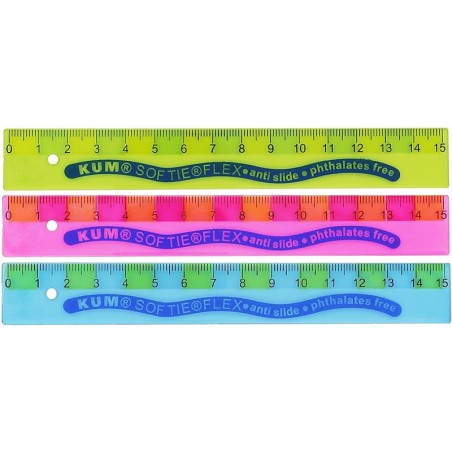 Linijka Plastikowa Kum Softie Flex 15Cm Mix Kolorów