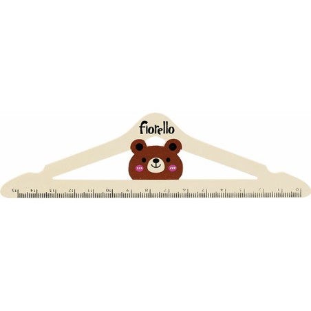 Linijka Drewniana Fiorello 15Cm Miś Wieszak