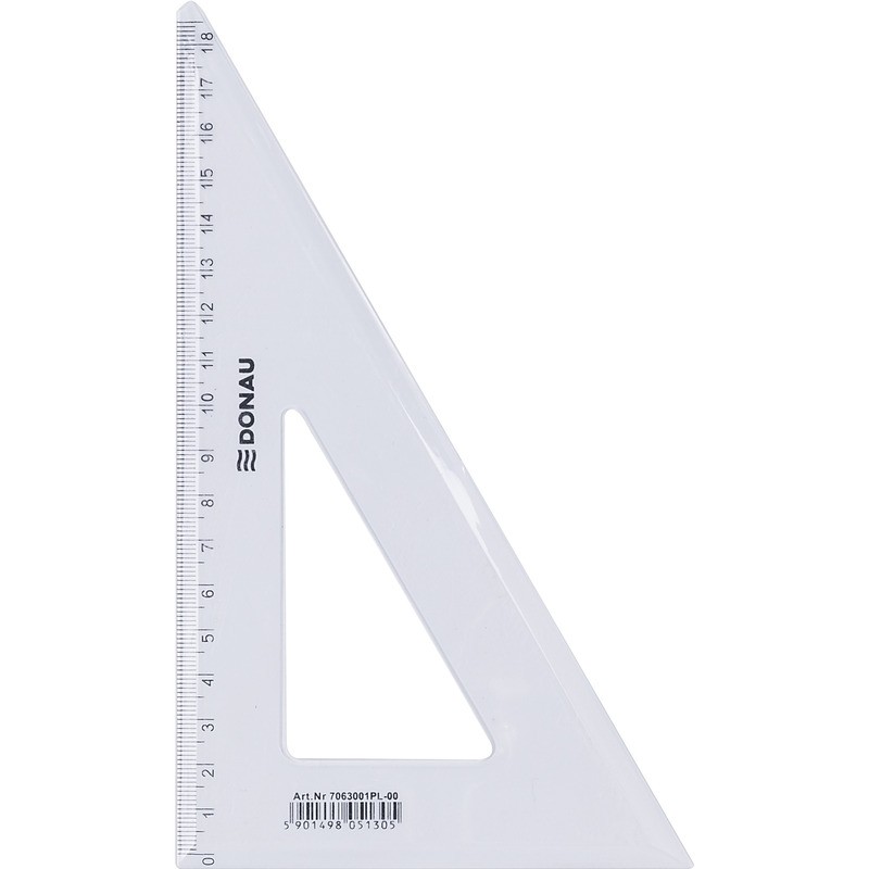 Ekierka Plastikowa Donau 19Cm 60° Transparentna