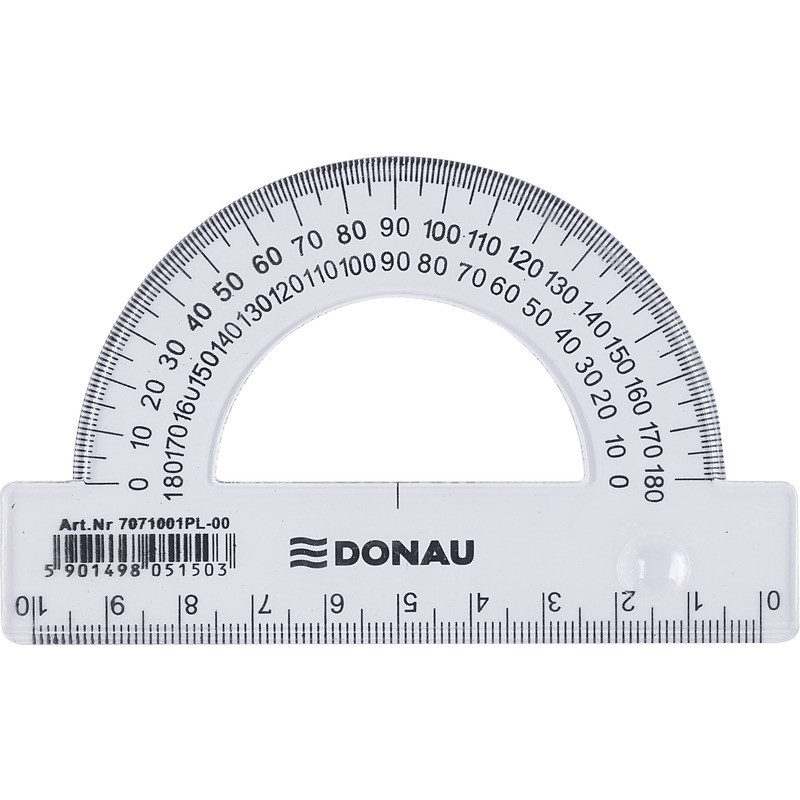 Kątomierz Plastikowy Donau 10Cm 180° Transparentny