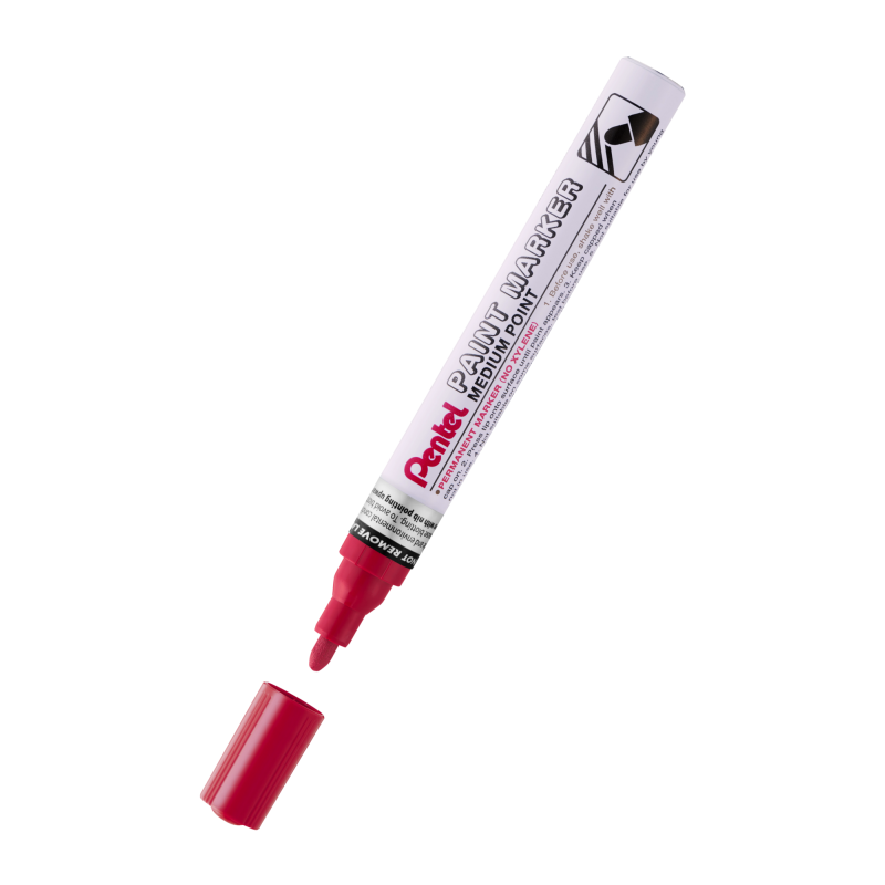 Marker Olejowy Pentel Średnia Okrągła  Końcówka,  Mmp10-B Czerwony
