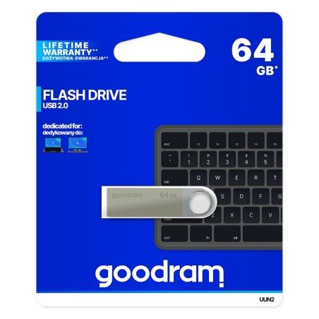 Pendrive Goodram Uun2 Uun2-0640S0R11 (64Gb  Usb 2.0  Kolor Srebrny)