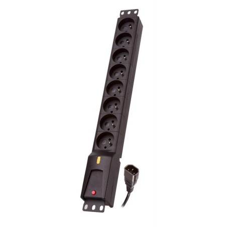 Listwa Zasilająca Lestar Lzrm 810 Bw G-A K.:cz 3M Iec320 (8 X Ute  10 A  1,5M  Kolor Czarny)