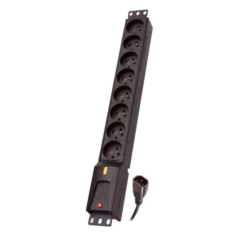Listwa Zasilająca Lestar Lzrm 810 Bw G-A K.:cz 3M Iec320 (8 X Ute  10 A  1,5M  Kolor Czarny)