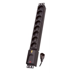 Listwa Zasilająca Lestar Lzrm 810 Bw G-A K.:cz 3M Iec320 (8 X Ute  10 A  1,5M  Kolor Czarny)