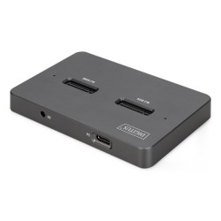Stacja Dokująca Usb-C 3.2 Gen2 Dla Dysków Ssd M.2 Duo Nvme Oraz Sata (Max. 2X 4 Tb) Z Czytnikiem Kart Sd-Express 7.1 (Max. 2 Tb)