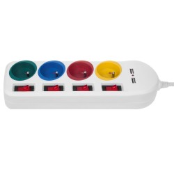 Maclean Listwa Zasilająca 4 Gniazda 2Xusb Mce229W