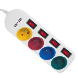 Maclean Listwa Zasilająca 4 Gniazda 2Xusb Mce229W