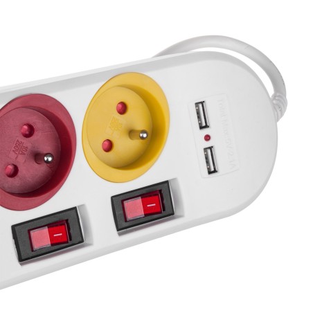 Maclean Listwa Zasilająca 4 Gniazda 2Xusb Mce229W