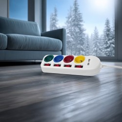 Maclean Listwa Zasilająca 4 Gniazda 2Xusb Mce229W