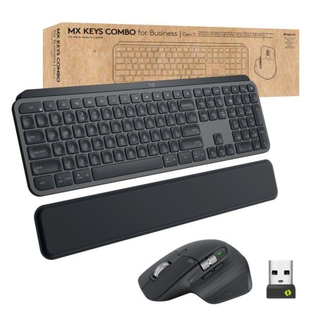 Logitech Mx Keys Combo For Business Gen 2 Klawiatura Dołączona Myszka Biuro Rf Wireless + Bluetooth Qwerty Amerykański Międzynar