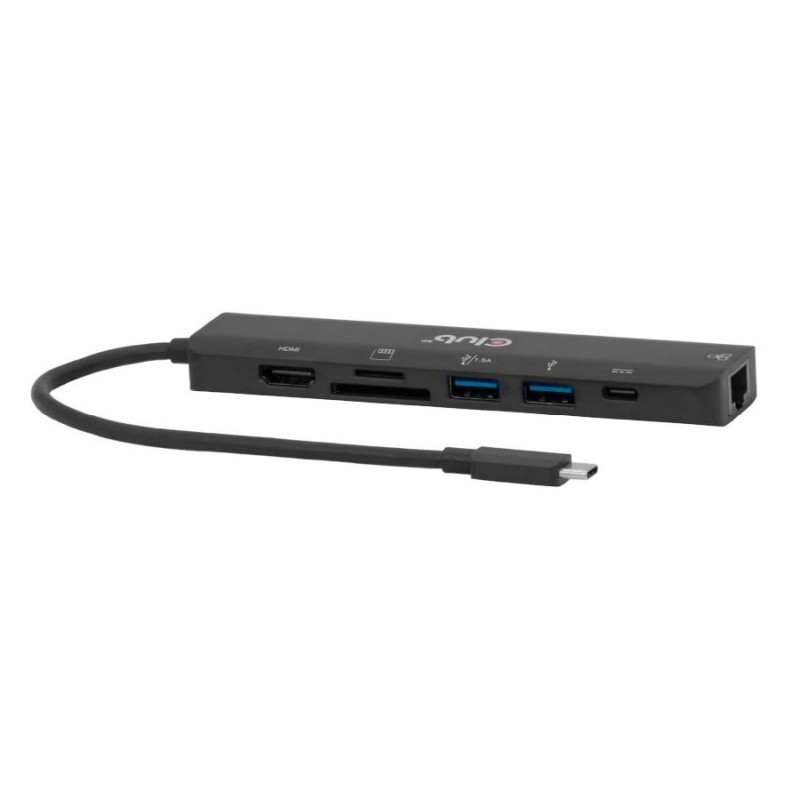 Club3D Csv-2553 Huby I Koncentratory Usb Type-C 5000 Mbit/S Czarny