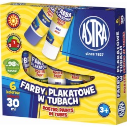 Farby Plakatowe Astra 6 Kolorów - Tuba 30 Ml, 83119900