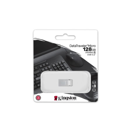 Kingston Flash 128Gb Datatraveler Usb 3.2 Gen 1 200Mb/S