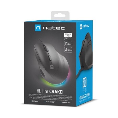 Natec Mysz Wertykalna Crake 2 Pro 12800Dpi Programowalna