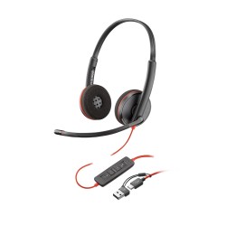 Poly Blackwire 3225 Stereo Usb-C Headset +3.5Mm Plug +Usb-C/A Adapter (Bulk)