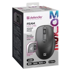 Defender Mysz Feam Mm-296 Rf Silent Czarna