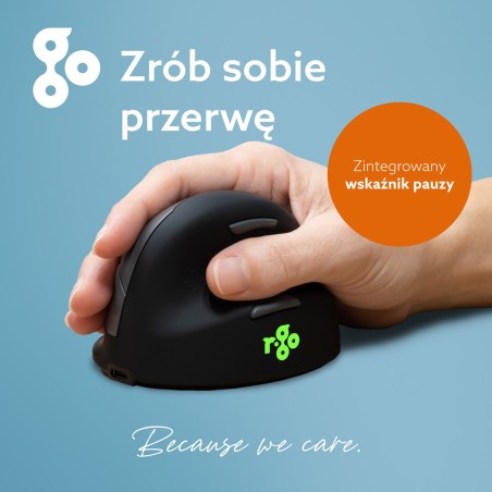 Ergonomiczna Mysz R-Go Maus He Ergonomisch Rechts Bluetooth Mittel Schwarz/Sil Retail