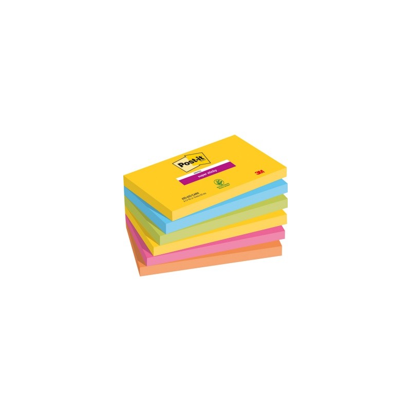 Bloczek Samoprzylepny Post-It Super Sticky, 127X76Mm, 6X90 Kart., Carnival