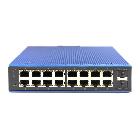 Digitus Przemysłowy 16+2 Portowy Zarządzany Przełącznik Gigabit Ethernet Poe L2