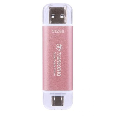 Transcend Esd310 512 Gb Usb Type-A Na Usb Type-C 3.2 Gen 2 (3.1 Gen 2) Różowy