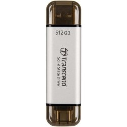 Transcend Esd310 512 Gb Usb Type-A Na Usb Type-C 3.2 Gen 2 (3.1 Gen 2) Srebrny