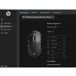 Mysz Hp 700 Rechargeable  Mouse Black Bezprzewodowa Z Akumulatorem Czarna Az7B0Aa