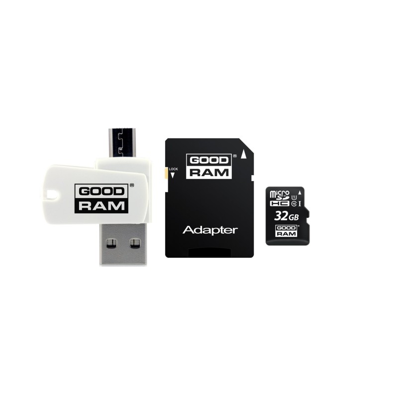 Karta Pamięci Z Adapterem I Czytnikiem Kart Goodram All In One M1A4-0320R12 (32Gb  Class 10  Adapter, Czytnik Kart Microsdhc, Ka