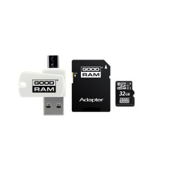 Karta Pamięci Z Adapterem I Czytnikiem Kart Goodram All In One M1A4-0320R12 (32Gb  Class 10  Adapter, Czytnik Kart Microsdhc, Ka