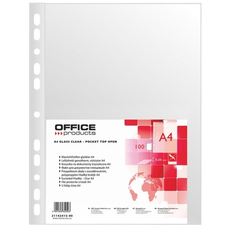 Koszulki Na Dokumenty A4 Pp Krystaliczne 50Mikr. 100Szt. Office Products 21142415-90