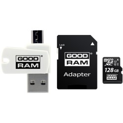 Karta Pamięci Z Adapterem I Czytnikiem Kart Goodram All In One M1A4-1280R12 (128Gb  Class 10  Adapter, Czytnik Kart Microsdhc, K