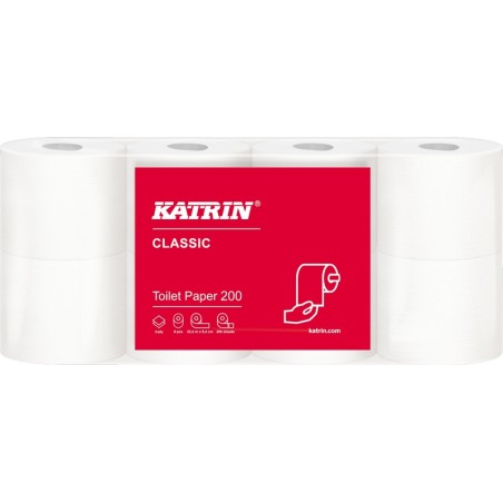 Papier Toaletowy, Małe Rolki Katrin Plus 2W Toilet 200, 104749, Opakowanie: 8 Rolek