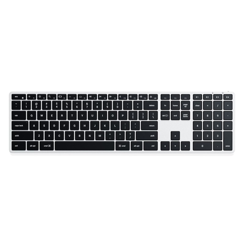 Satechi Slim X3 - Klawiatura Z Układem Numerycznym Bluetooth Do Czterech Urządzeń Usb-C Us International (Silver)