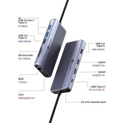 Icy Box Ib-Dk4062-Cpd Przewodowa Usb 3.2 Gen 1 (3.1 Gen 1) Type-C Antracyt