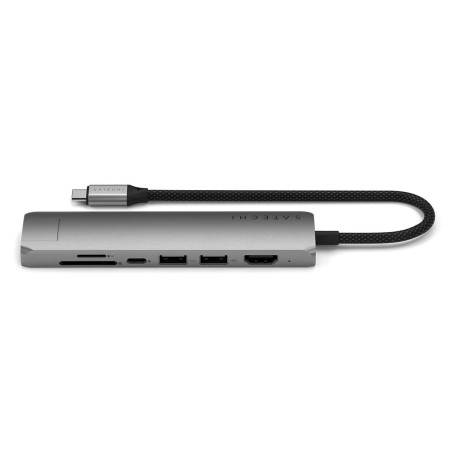 Wieloportowa Przejściówka Satechi 7-W-1 Usb-C Slim Z Ethernetem - Gwiezdna Szarość
