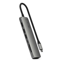 Wieloportowa Przejściówka Satechi 7-W-1 Usb-C Slim Z Ethernetem - Gwiezdna Szarość