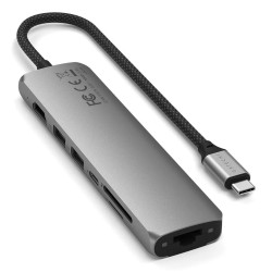 Wieloportowa Przejściówka Satechi 7-W-1 Usb-C Slim Z Ethernetem - Gwiezdna Szarość