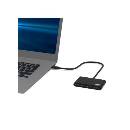Port Designs 900147 Huby I Koncentratory Usb Type-C 5000 Mbit/S Czarny