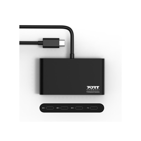 Port Designs 900147 Huby I Koncentratory Usb Type-C 5000 Mbit/S Czarny