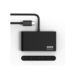 Port Designs 900147 Huby I Koncentratory Usb Type-C 5000 Mbit/S Czarny