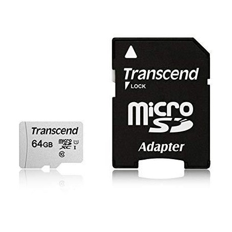 Sd Microsd Card  64Gb Transcend Sdxc Usd300S-A W/Adapter