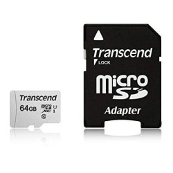 Sd Microsd Card  64Gb Transcend Sdxc Usd300S-A W/Adapter