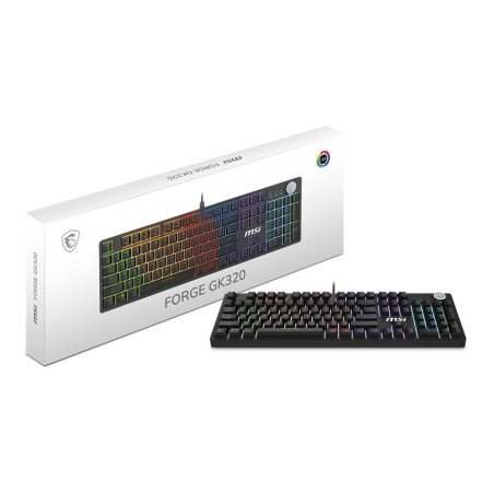 Msi Forge Gk320 Red Klawiatura Gaming Usb Qwerty Angielski Czarny