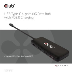 Club3D Csv-1548 Stacja Dokująca Przewodowa Usb 3.2 Gen 1 (3.1 Gen 1) Type-C Czarny