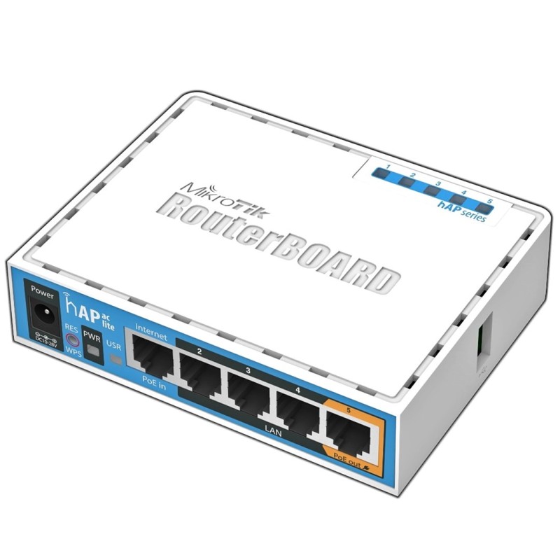 Router Wifi 5 Mikrotik Hap Ac Lite (Rb952Ui-5Ac2Nd) 2,4Ghz(2X2)/5Ghz(1X1) 5P