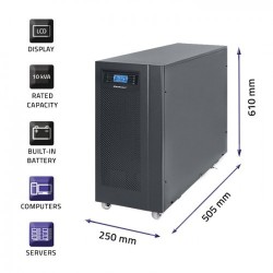 Qoltec Zasilacz Awaryjny Ups On-Line | Pure Sine Wave | 10Kva | 8Kw | Lcd | Usb