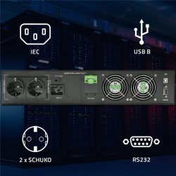 Qoltec Zasilacz Awaryjny Ups Do Rack 3Kva 3000W Power Factor 1.0 Lcd Epo Usb On-Line