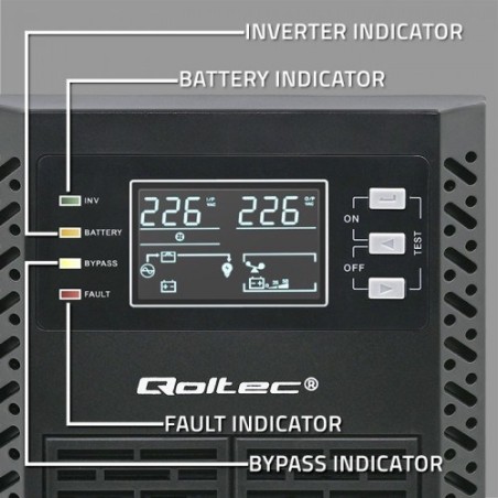 Ups Qoltec 52281 2Kva 2000W (Podwójnej Konwersji (Online)) 3Xgniazdo Sieciowe